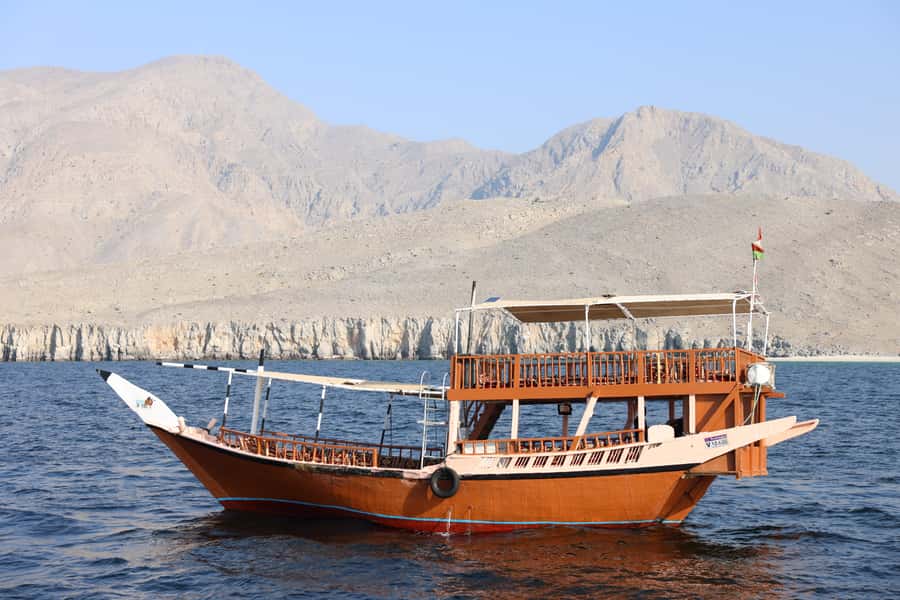 Khasab: Dhow Cruise with Lunch, Dolphin Watching& Snorkeling - The dhow ride into open water