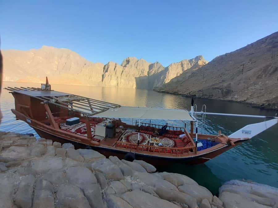Khasab: Dhow Cruise with Lunch, Dolphin Watching& Snorkeling - Telegraph Island, the first swim stop