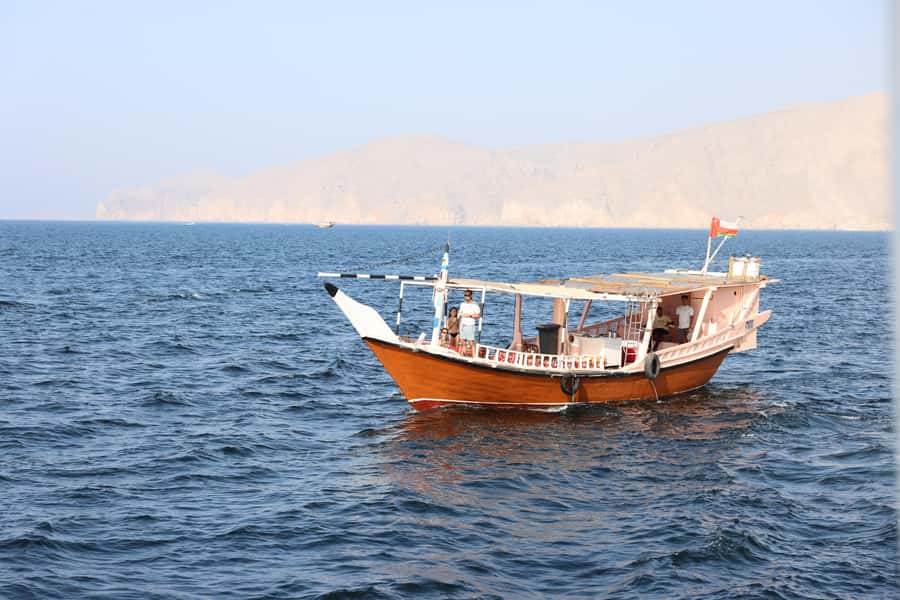 Khasab: Dhow Cruise with Lunch, Dolphin Watching& Snorkeling - Dolphin watching in the fjords