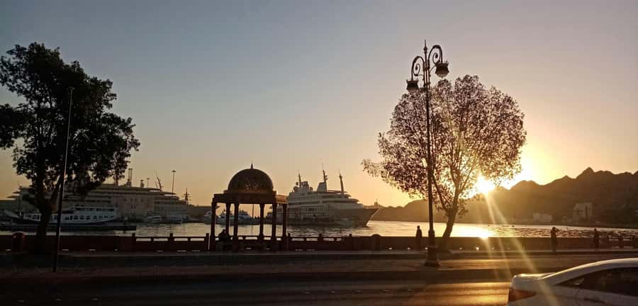 Muscat: Night Tour [ Sightseeing ] - Al Alam Palace at sunset