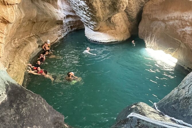 Private Full- Day Wadi Shab-Bimmah Sinkhole-Fins Beach Tour - The Wadi Shab boat makes the route more manageable