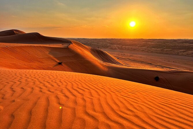 Private Watching Sunset Desert Safari Tour - The long road to Wahiba Sands
