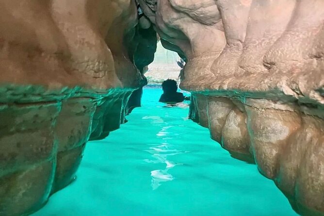WADI SHAB - Muscat, Oman - Bimmah Sinkhole ends the route with emerald water